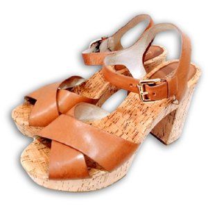 Michael Kors Natalia Cork Platform Heels